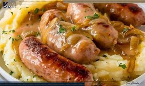 سوسیس و پوره سیب زمینی